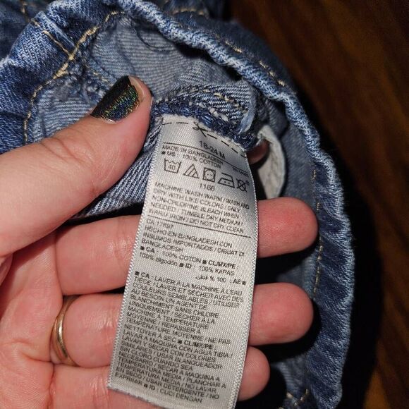 6 for $25🎃 Old Navy Blue Denim Dress Overalls With Adjustable Snaps Baby 18-24M - Picture 2 of 5